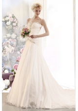 Gorgeous A Line Beading Wedding Dress with Sweetheart