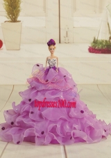 Pretty Bowknot Organza Lilac Barbie Doll Dress