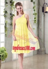 Lovely Inexpensive One Shoulder Bridesmaid Dress with Scarf