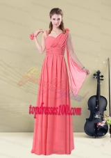 Stunning Asymmetrical Column Ruched Bridesmaid Dress