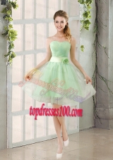 A Line Sweetheart Lace Up Bridesmaid Dress in Apple Green