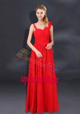 2015 Ruching Empire Bridesmaid Dresses with Asymmetrical