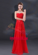 2015 Ruching Empire Bridesmaid Dresses with Belt