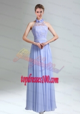 Belt and Lace Halter Empire Lace Up Bridesmaid Dress for 2015