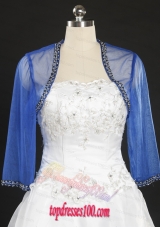 2015 Discount Royal Blue Long Sleeves Wraps with Beading