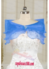 Beading Organza Blue Shawls for Wedding Party