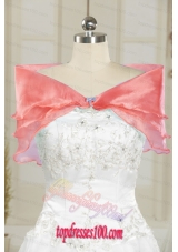 Formal Organza Watermelon Shawls with Beading