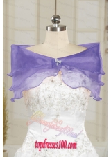 Lavender Organza Beading Shawls for Wedding