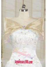 Organza Beading Champagne Fall Shawls for Wedding