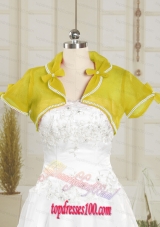 Yellow Cheap Wedding Party Shawls with Beading