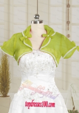 Olive Green Organza Wedding Party Shawls with Beading