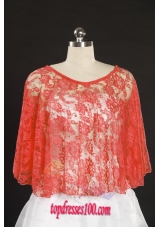 2015 Popular Red Beading Lace Wraps for Summer