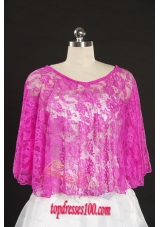Elegant Hot Pink Beading Lace Wraps for 2015