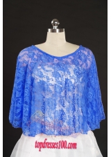 Royal Blue Lace Hot Sale 2015 Wraps with Beading