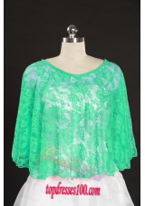 2015 Turquoise Lace Hot Sale Wraps with Beading