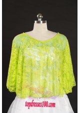 2015 Beading Lace Yellow Green Hot Sale Wraps