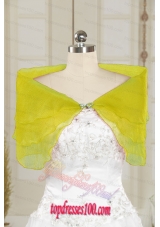 2015 Organza Beading New Style Shawls in Yellow