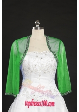 2015 Spring Long Sleeves Green Wraps with Beading