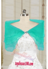 2015 Cheap Turquoise Open Front Shawls with Beading
