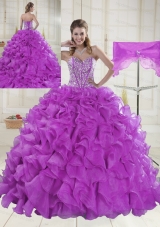 On Sale Sweetheart Beading Quinceanera Dresses with Brush Train