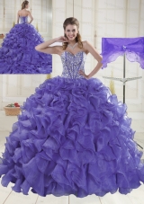 Sweet Sweetheart Brush Train Lavender Quinceanera Dresses in Sweet 16