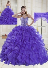 Hot Sale Sweetheart Brush Train Quinceanera Dresses for 2015