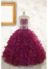 Modest Beading and Ruffles Quinceanera Dresses with Sweetheart