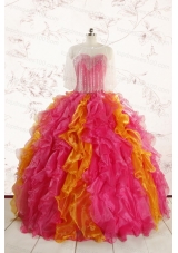 Inexpensive Beading Quinceanera Dresses in Multi color