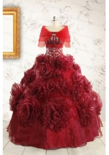 New Style Ball Gown Wine Red Quinceanera Dresses for 2015