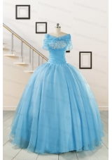 Aqua Blue Super Hot Puffy Sweet 16 Dresses for 2015