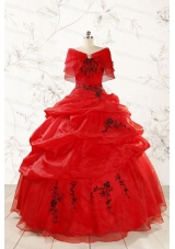 Top Seller Sweetheart Appliques Quinceanera Dress in Red