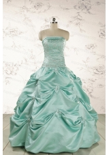 Cheap Turquoise Quinceanera Dresses with Appliques