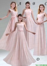 Most Beautiful Chiffon Light Pink Empire Prom Dress with Ruching