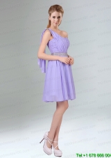 2015 Sassy Beaded and Ruched Short Prom Dress in Lavender