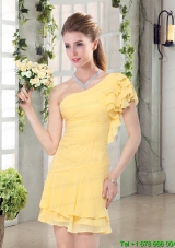 Flirting One Shoulder Cap Sleeve Prom Dresses Mini Length