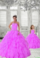 Fashionable Beading and Ruching Hot Pink Princesita Dress for 2015