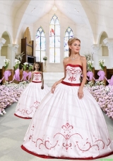 Pretty Embroidery White and Wine Red Princesita Dress for 2015