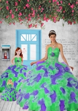 Remarkable Multi-color Princesita Dress with Appliques and Ruffles
