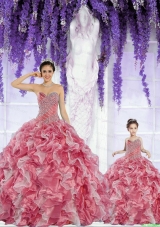 Beautiful Organza Beading and Ruffles Rust Red Princesita Dress