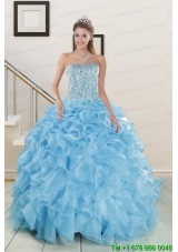 Brand new Beading Apple Green 2015 Quinceanera Dresses