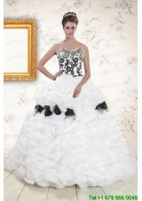 Hot White Sweet 15 Dresses with Pick Ups and Hand Made Flowers