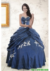 Cheap Sweetheart Ball Gown Quinceanera Dresses in Navy Blue
