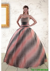 2015 Custom Made Multi Color Dress For Quinceanera with Beading