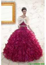 2015 Most Popular Sweetheart Quinceanera Gown with Beading and Ruffles