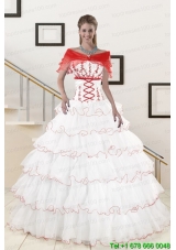 In Stock Ruffeld Layers 2015 Quinceanera Dresses with Strapless