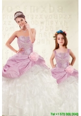 2015 Appliques and Ruffles Lilac Princesita Dress with Hand Made Flowers