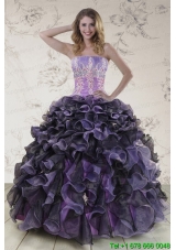 2015 New Style Multi Color Quinceanera Dresses with Beading and Ruffles