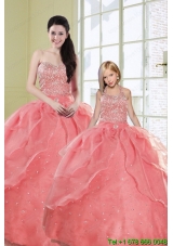 2015 Ruffles Watermelon Red Princesita Dress with Sequins