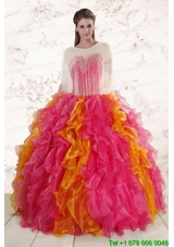 New Style Beading Quinceanera Dresses in Multi color
