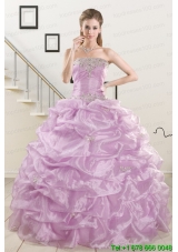 2015 Pretty Appliques and Ruffles Quinceanera Dresses in Lilac